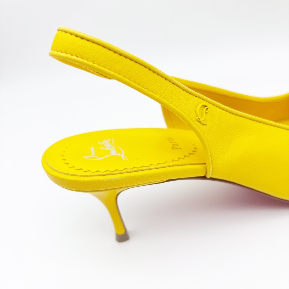 NWB Christian‎ Louboutin Sporty Kate 55mm Slingback Pumps in Pollen Size 38 - Picture 9 of 16